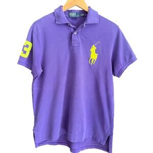 POLO Ralph Lauren | Purple and Yellow Big Pony Custom fit Polo Shirt | Medium